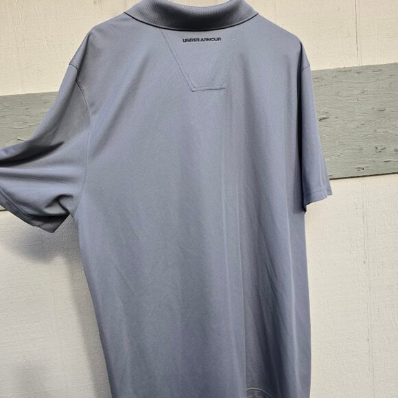 UA Under Armouur 2XL Heat Geat Polo Shirt Gray - Logo on Back and Front - - Picture 8 of 10